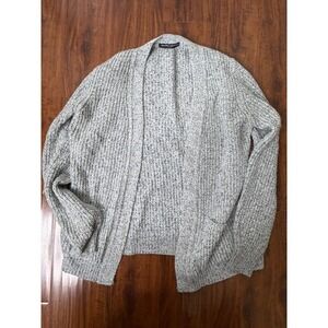 Brandy Melville Open Front Knit Grey Cardigan Sweater One Size Wool Blend Italy